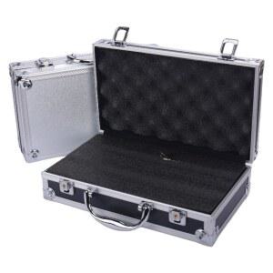 휴대용 알루미늄 안전 손잡이가 실버 금속 사양 상자 장비 공구 보관 다양한 케이스 있는