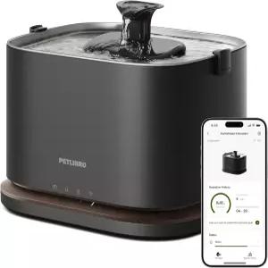 펫리브로 업그레이드 고양이 분수 무선 배터리 작동 앱 모니터링 3L/101oz 도크스트림 2 애완동물