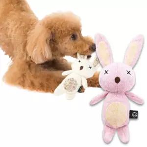 강아지 니트 봉제 인형 장난감 핑크바니 XS 1P 터그