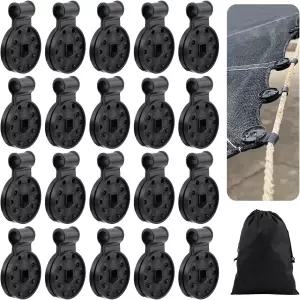 20개의 그늘막 천 클립 자외선 차단망 헤비 듀티 플라스틱 잠금 그립 선쉐이드 온실 야외 정원 파티오 차양