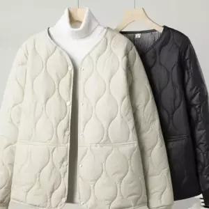 경량 빅사이즈 누빔 이너 가벼운 패딩 아이보리 야상 잠바