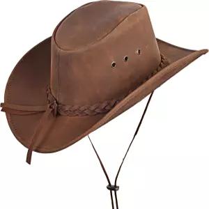 남성용 프레틀렛 가죽 카우보이 모자 내구성 있는 수공예 경량 성형 가능한 웨스턴