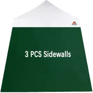 10x10피트 경사 다리 캐노피 프레임용 SCOCANOPY 측벽 3팩 선월 전용(숲 녹색)
