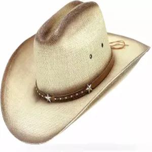 코츠맨 주름이 있는 남녀용 OIERNFE 카우보이 모자 4.1인치 셰이핑 가능한 와이드 브림 스트로 웨스턴