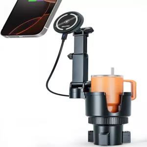 17 Pro Max MagSafe 자동차 충전기 컵 홀더 마운트 16 15 14 13 시리즈용 15W 고속 무선 자기 충전 휴대폰