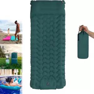 STBDVUC 라운지 매트 - 휴대용 냉각 구역 캠핑용 두꺼운 메모리 폼 수면 패드 펌프가 있는 셀프 인플레이팅