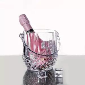 제리플라이어 1150ml 아크릴 스 버킷 크리스탈 바이노럴 스몰 KTV 바 파티용 핸들이 있는 클리어 음료