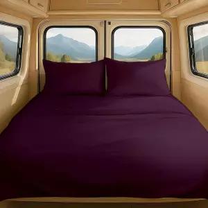 논스틱 코튼 4피스 프리미엄 이집트 RV 숏 퀸 시트 세트 15인치 딥 포켓 핏 부드럽고 이지 케어 벙커 및