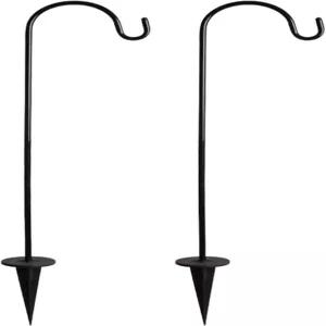 야외용 홈팬시 셰퍼드 후크 작은 정원 말뚝 걸이용 행거 스탠드 식물 태양광 조명 및 웨딩 장식용 2Pcs
