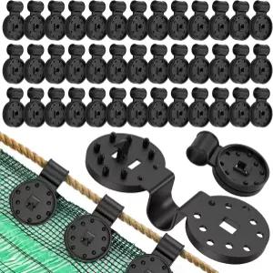 HYASIA 헤비 듀티 원형 그늘막 클립 40개 - 정원용 플라스틱 그물 클램프 방수포 새망 방지 선 돛 방풍