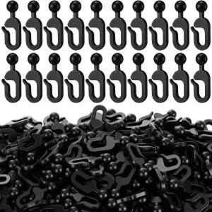 콜링밀 200팩 가제보 커튼 및 모기장 야외 호텔 블랙 트랙 교체 부품 액세서리용 플라스틱 후크