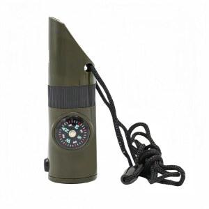 긴급 7-in-1 서바이벌 호루라기 키트: 120dB의 거울 시끄러운 하이킹/캠핑/수상 방수 케이스 안전 나침반, LED 위한 모험용 조명, 및 호루라기와 야외 신호 안전을 , 시동기