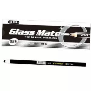 색연필 지구화학 글라스메이트 검정색 (12자루) (유리용 축지식 색연필) 1다스