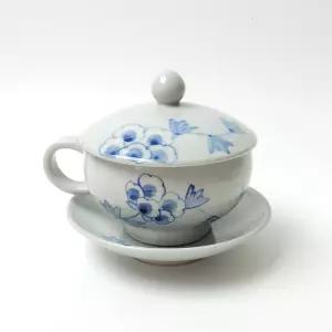 고백자 목단 쌍화차잔 라떼잔 커피잔 대추차잔 280ml 다기 커피잔