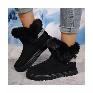 여성 미들부츠 여름용 빅사이즈 라운드 플랫 기모 OP2