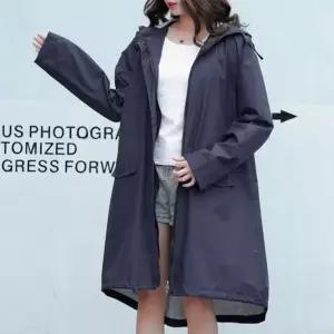 남녀공용 등산 휴대용 레인코트 네이비 비옷 메이레인