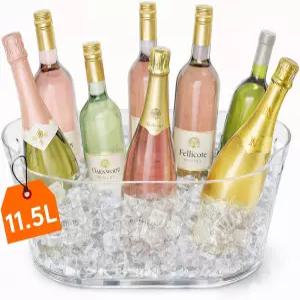 파티용 라이프윗 11.5리터 스 버킷 샴페인 와인 맥주용 대형 플라스틱 음료 쿨러 미모사 칵테일 바용 투명