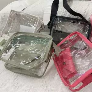 사각 투명 미니 크로스백 파우치 비치백 물놀이 방수bcd039