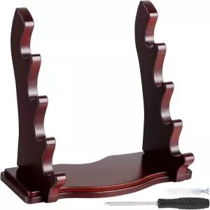 Marsui 4 계층형 나무 매직 완드 홀더 및 디스플레이 스탠드 데스크톱 장식용 랙 색상