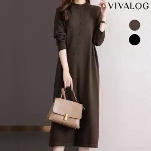 [비바로그][비바로그] 돌리 셔링주름 니트 원피스