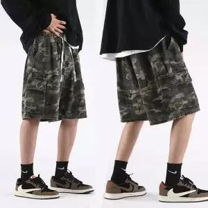 [골드스마일]루즈핏 카모 반바지 밀리터리