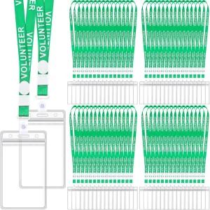 스카이젬 100 신분증 배지 홀더가 있는 자원봉사 랜야드 학교용 플라스틱 버클이 분리 작업 교회 기금 모금