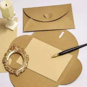 크라프트 편지 봉투 하트 예쁜 엽서 우편 청첩장