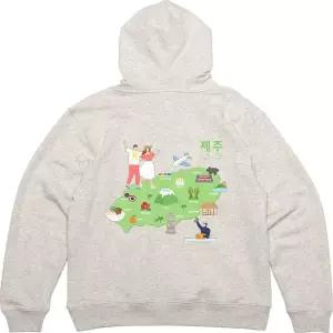 [골드스마일]후드집업 뒷면 프린트티셔츠 JEJU 둘례길 TOUR