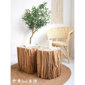 쿡북 자연색 책선반 작은 스텝 원목 상판 책상 침실 테이블 사이드책상 원통체어 조각