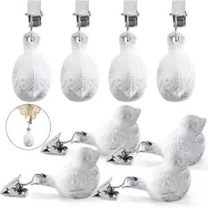 베키스 8팩 빈티지 식탁보 무게 클립 걸이 무거운 펜던트 키트 야외 정원 파티 피크닉 테이블 커버용 주철