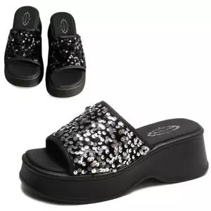 [카미엣뮤즈]스팽글 플랫폼 뮬_KM24s304