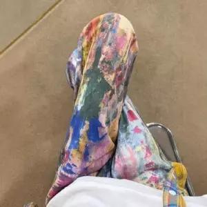 남자 바지 청 봄 가을 여름 그래피티 컬러 배기핏 KS2