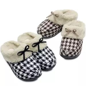 [카미엣뮤즈]체크 퍼 슬리퍼_KM23w160