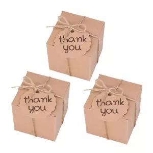 50P 정사각형 크래프트 선물 박스 답례품 포장 상자 답례품 박스 상자 포장