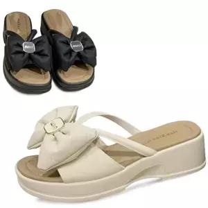 [카미엣뮤즈]오버 리본 웨지 슬리퍼_KM24s239