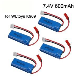 WLtoys K969 P929 RC 자동차 부품 용 7.4V 600mAh Lipo 배터리 업그레이드 액세서리 2s