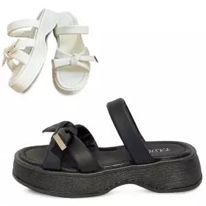 [카미엣뮤즈]타이드 리본 키높이 슬리퍼_KM24s204