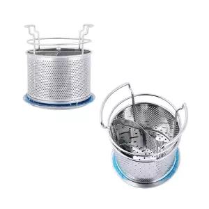 주방용 좁은 원형 수납통 소형 주방 정리함 타공 수저 보관