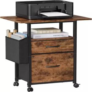 24 확장 데스크톱 모바일 파일 캐비닛 사이드백이 있는 롤링 패브릭 서랍 A4/레터 크기 프린터 스탠드 홈