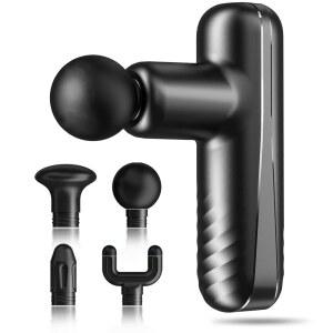 깊은 조직 타악기를 위한 SBUBU 미니 마사지 건 - 4개의 헤드가 있는 휴대용 핸드헬드 마사지기 고강도 진동 충전식 소형