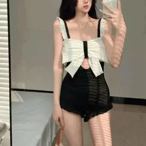 핀업 리본 모노키니 복 모노키니 빅사이즈 수영 휴양지룩 비치웨어