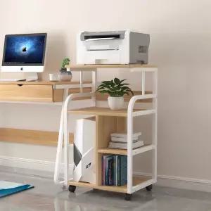 컴퓨터 프린터 거치대 이동식 사무실 우드 프린터기 화이트