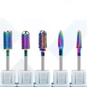 네일 드릴비트 텅스텐 5개 세트 레인보우 컬러