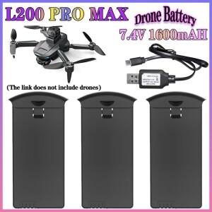 L200 PRO MAX 드론 배터리 7.4V 1600mAH  리튬 충전기 세트 RC 쿼드콥터 예비 부품