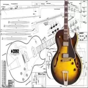 ES-175 아치탑 일렉트릭 기타 계획 - ALS의 풀 스케일 인쇄