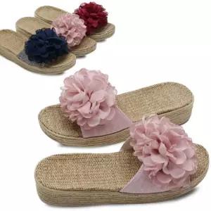 [카미엣뮤즈]블루밍 코사지 웨지 슬리퍼_KM24s134