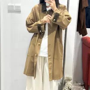 여사친 롱 하프 캐주얼 가을 터틀넥 카디건 기장 트렌치코트 상의 KS3