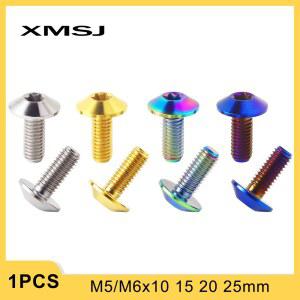 XMSJ 티타늄 오토바이 M5 파이프 볼트 수리 TORX 플레이트 자전거 앞유리 배기 25MM 패스너 M6X10