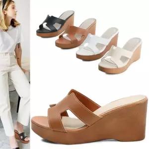 [카미엣뮤즈]키높이 웨지 뮬 슬리퍼_KM22w294