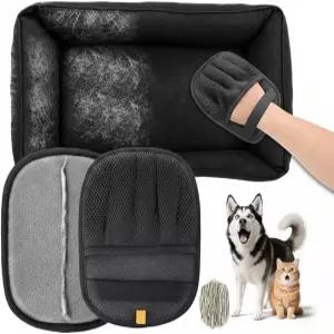 애완동물 제모 장갑 2팩 - 소파 가구용 정전기 고양이 제모제 개 매직 브러시 재사용 가능 의류용 세탁